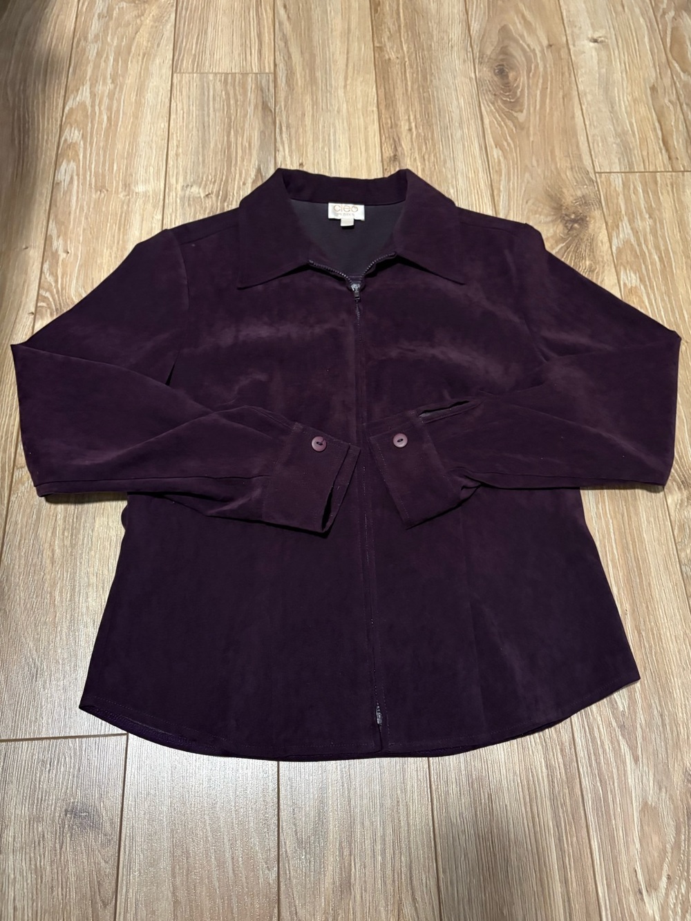 cleo Plum Suede Zip-Front Jacket
